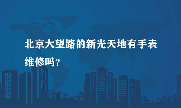 北京大望路的新光天地有手表维修吗？