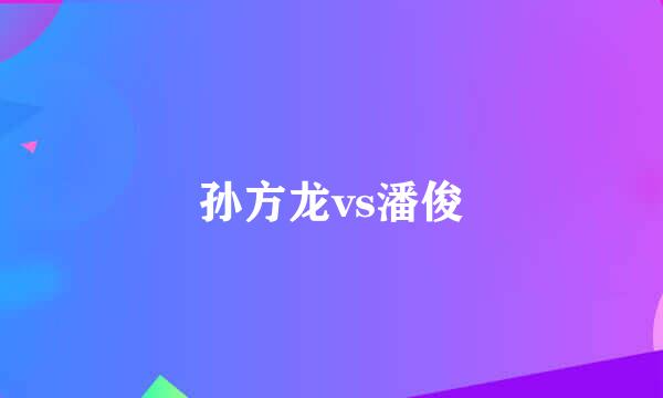 孙方龙vs潘俊