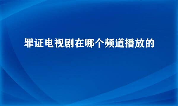 罪证电视剧在哪个频道播放的