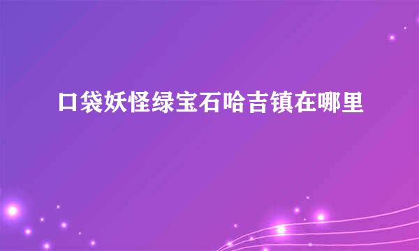 口袋妖怪绿宝石哈吉镇在哪里