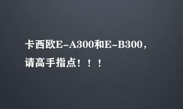 卡西欧E-A300和E-B300，请高手指点！！！