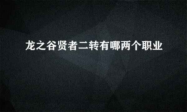 龙之谷贤者二转有哪两个职业