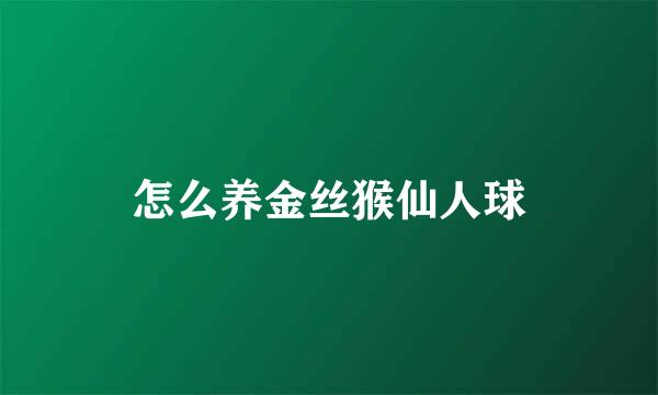 怎么养金丝猴仙人球