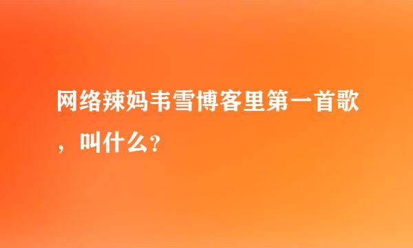 网络辣妈韦雪博客里第一首歌，叫什么？