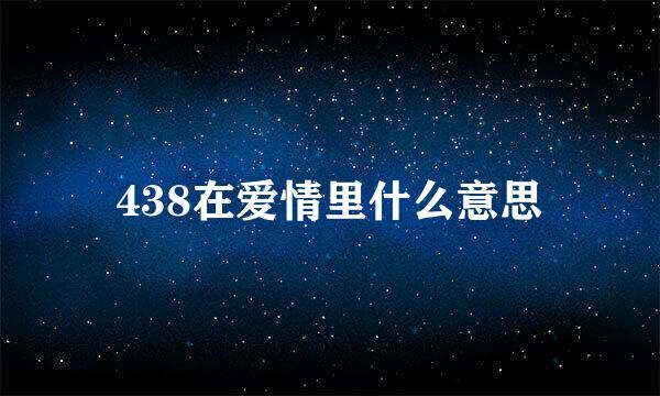 438在爱情里什么意思