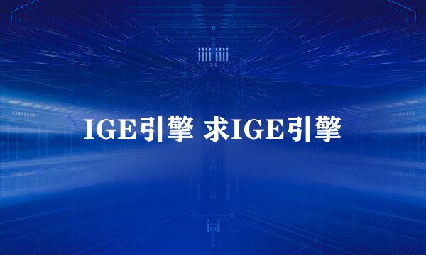 IGE引擎 求IGE引擎