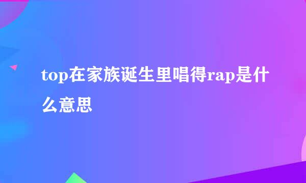 top在家族诞生里唱得rap是什么意思