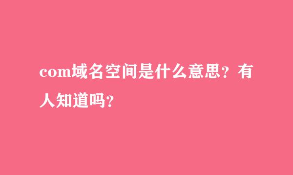 com域名空间是什么意思？有人知道吗？