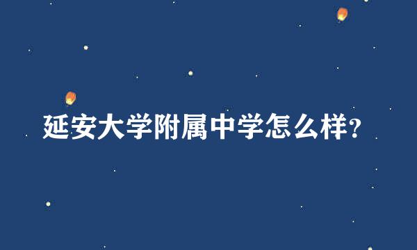 延安大学附属中学怎么样？