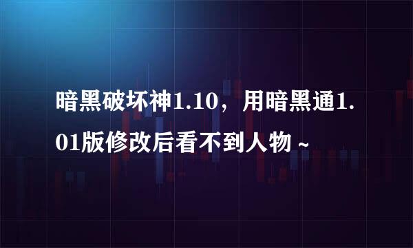 暗黑破坏神1.10，用暗黑通1.01版修改后看不到人物～