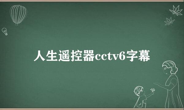 人生遥控器cctv6字幕