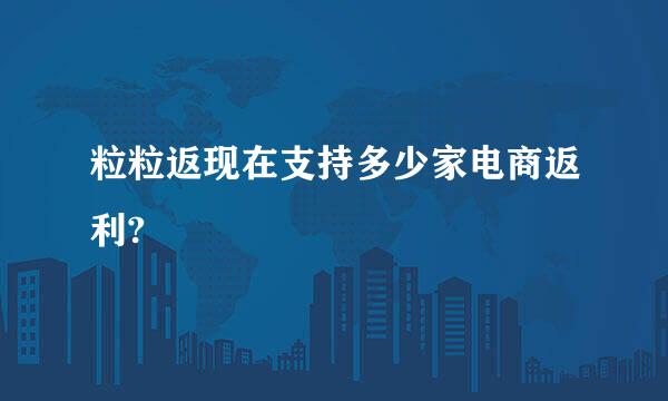 粒粒返现在支持多少家电商返利?