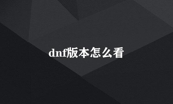 dnf版本怎么看