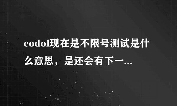 codol现在是不限号测试是什么意思，是还会有下一个版本吗？不懂求科普