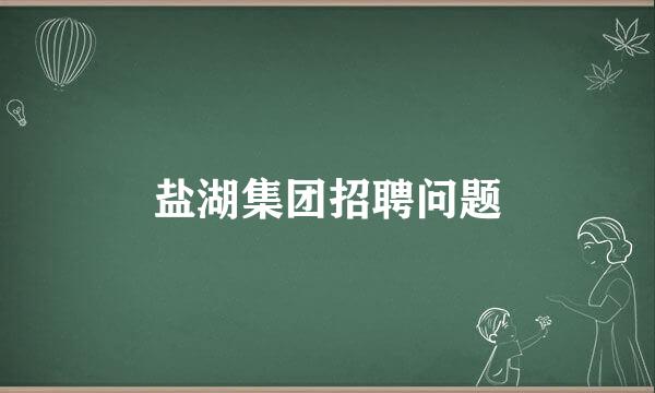 盐湖集团招聘问题