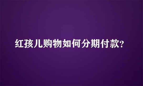 红孩儿购物如何分期付款？