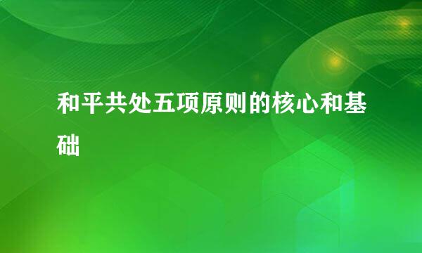 和平共处五项原则的核心和基础