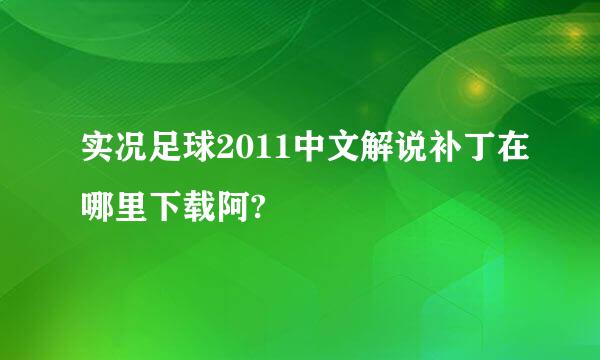 实况足球2011中文解说补丁在哪里下载阿?