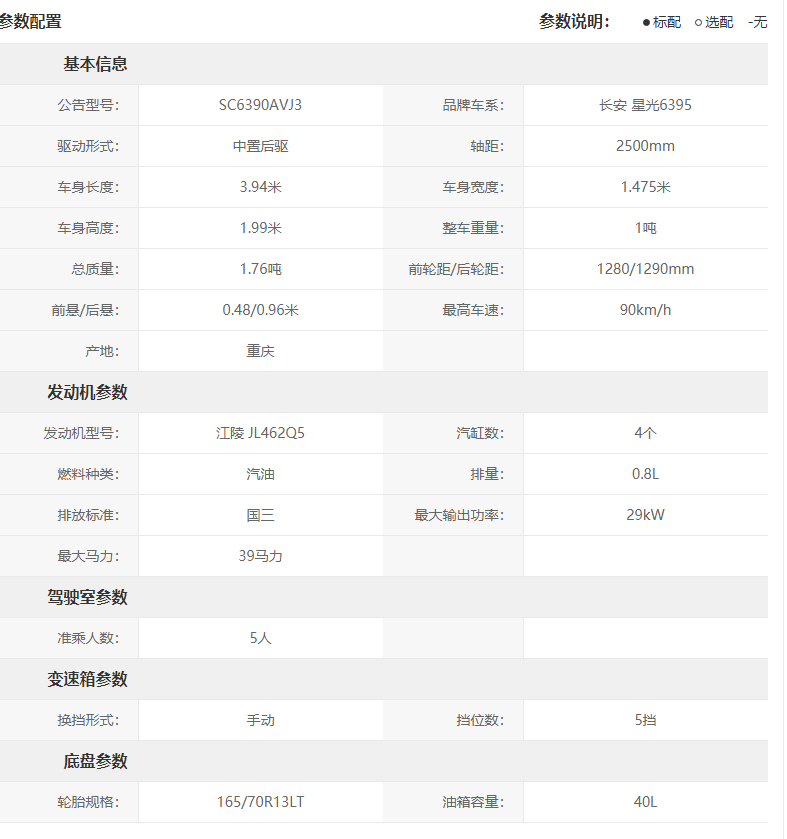 长安星光6395加长版参数