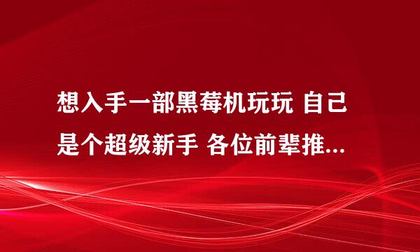 想入手一部黑莓机玩玩 自己是个超级新手 各位前辈推荐推荐吧~~~