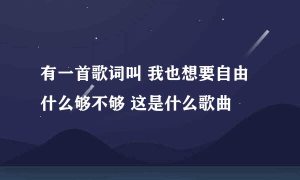 有一首歌词叫 我也想要自由 什么够不够 这是什么歌曲