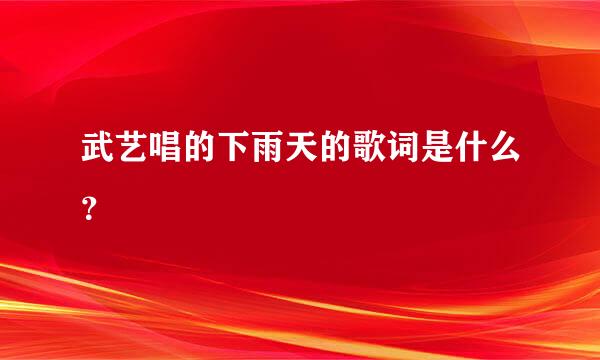 武艺唱的下雨天的歌词是什么？