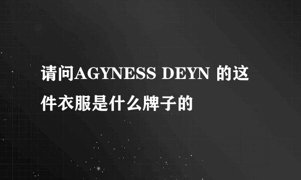 请问AGYNESS DEYN 的这件衣服是什么牌子的