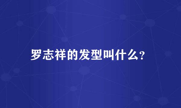 罗志祥的发型叫什么？