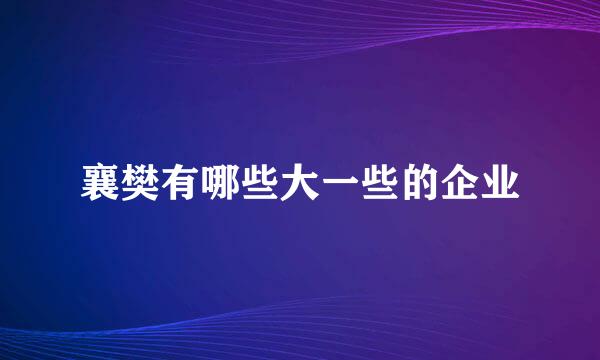 襄樊有哪些大一些的企业