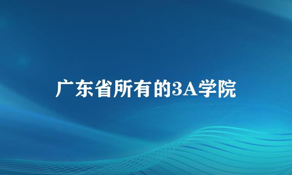 广东省所有的3A学院