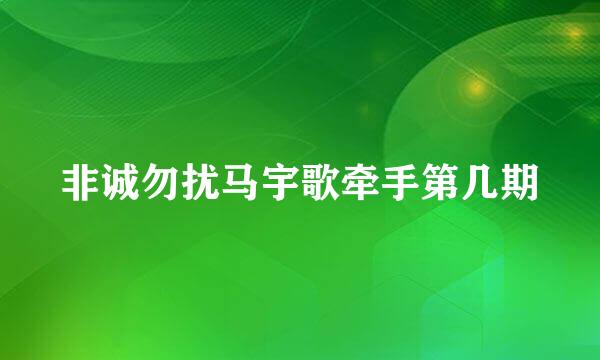 非诚勿扰马宇歌牵手第几期