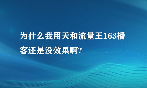 为什么我用天和流量王163播客还是没效果啊?