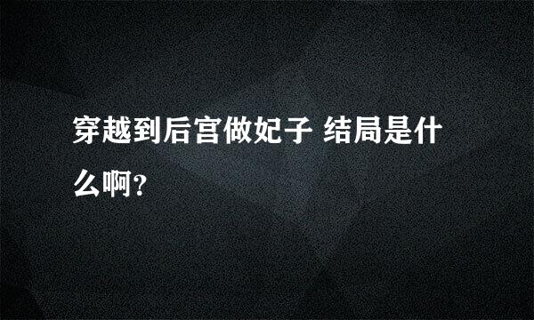 穿越到后宫做妃子 结局是什么啊？