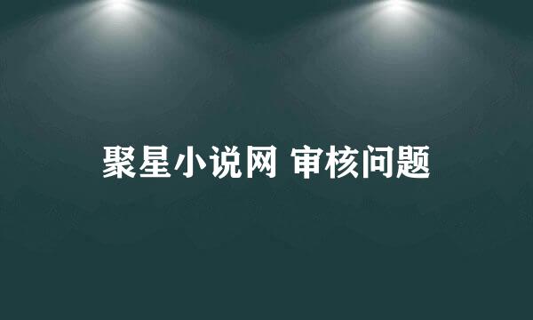 聚星小说网 审核问题