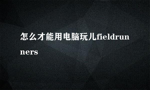 怎么才能用电脑玩儿fieldrunners