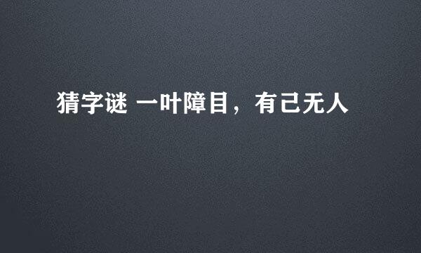 猜字谜 一叶障目，有己无人