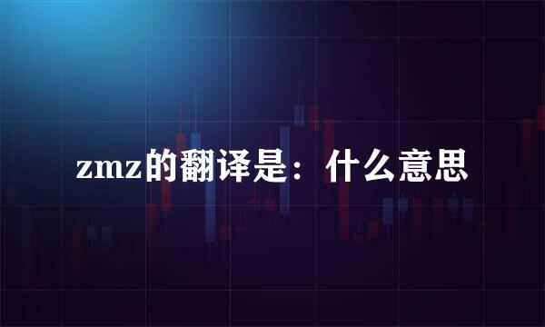 zmz的翻译是：什么意思