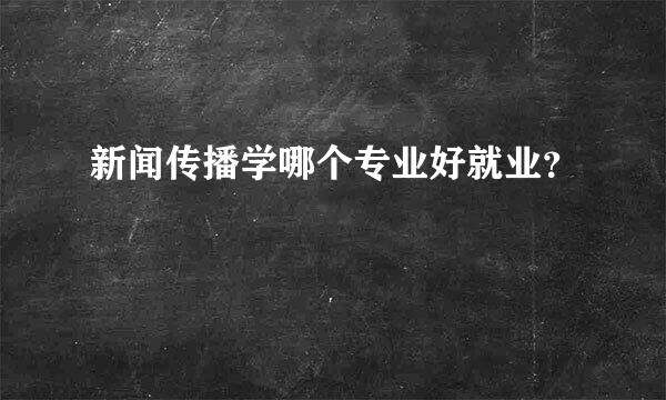 新闻传播学哪个专业好就业？