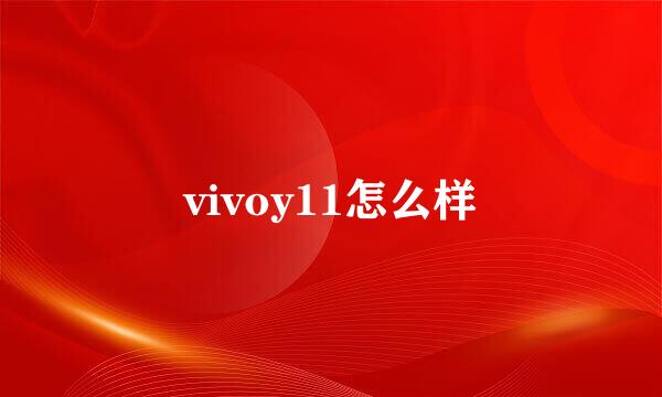 vivoy11怎么样