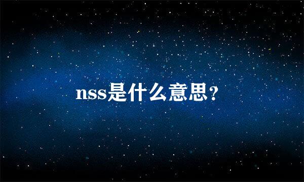 nss是什么意思？