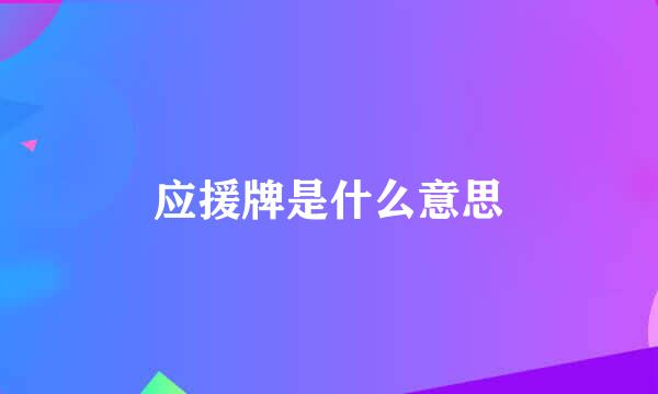 应援牌是什么意思