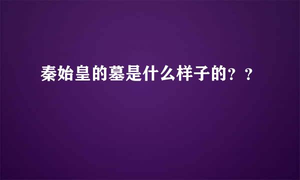 秦始皇的墓是什么样子的？？