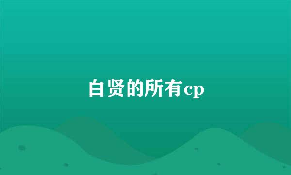 白贤的所有cp