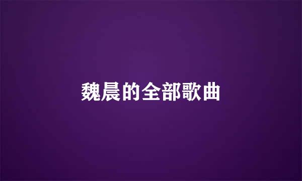 魏晨的全部歌曲