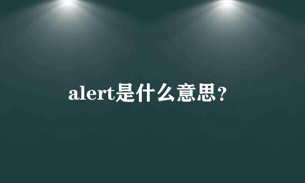 alert是什么意思？