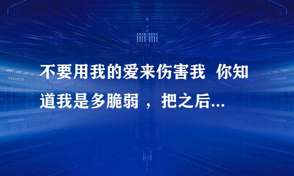 不要用我的爱来伤害我  你知道我是多脆弱 ，把之后的歌词发给我  