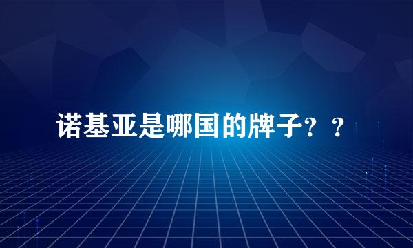 诺基亚是哪国的牌子？？