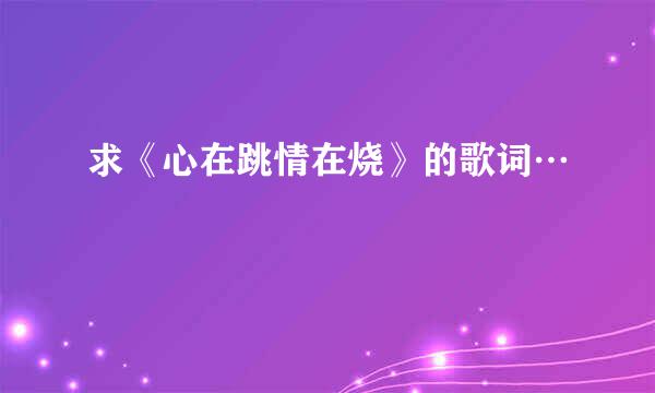 求《心在跳情在烧》的歌词…