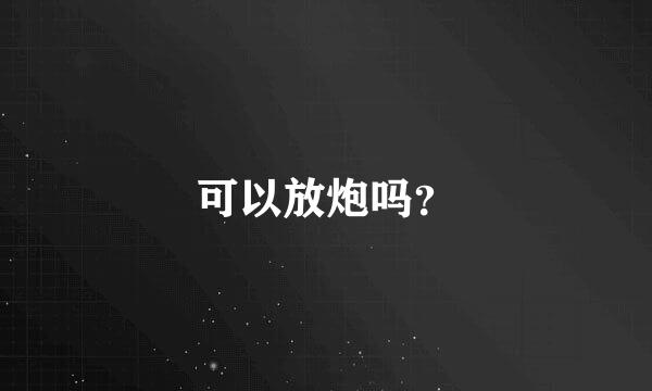 可以放炮吗？