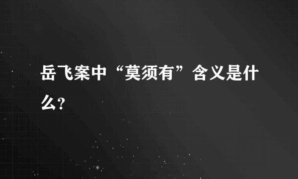 岳飞案中“莫须有”含义是什么？